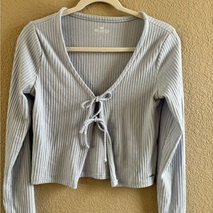 Very cute light purple/blue tie sweater